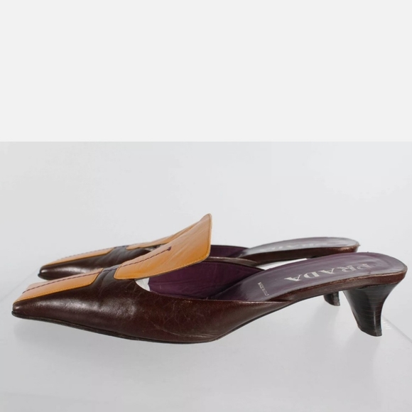 Prada Purplish Slip On Square Toe Mules shoes - Picture 2 of 7